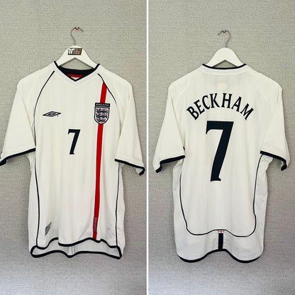England home football shirt 2001/03 Beckham Large