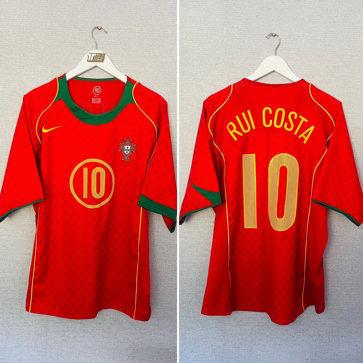 Portugal home football shirt Euro 2004 Rui Costa XL