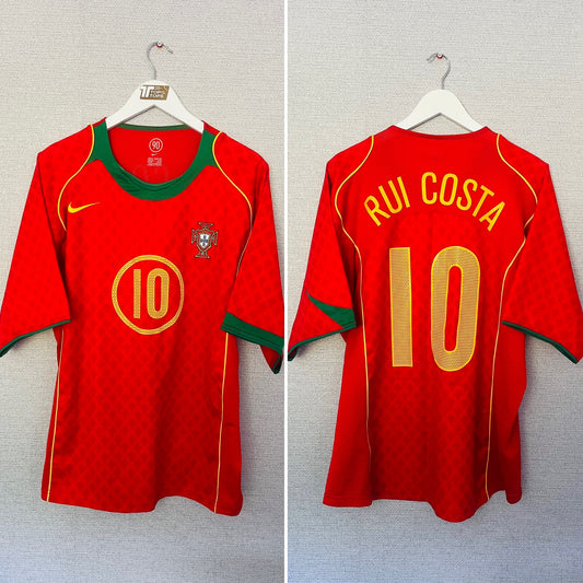 Portugal home football shirt Euro 2004 Rui Costa XL