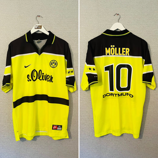 Borussia Dortmund home football shirt 1997/98 Moller XL