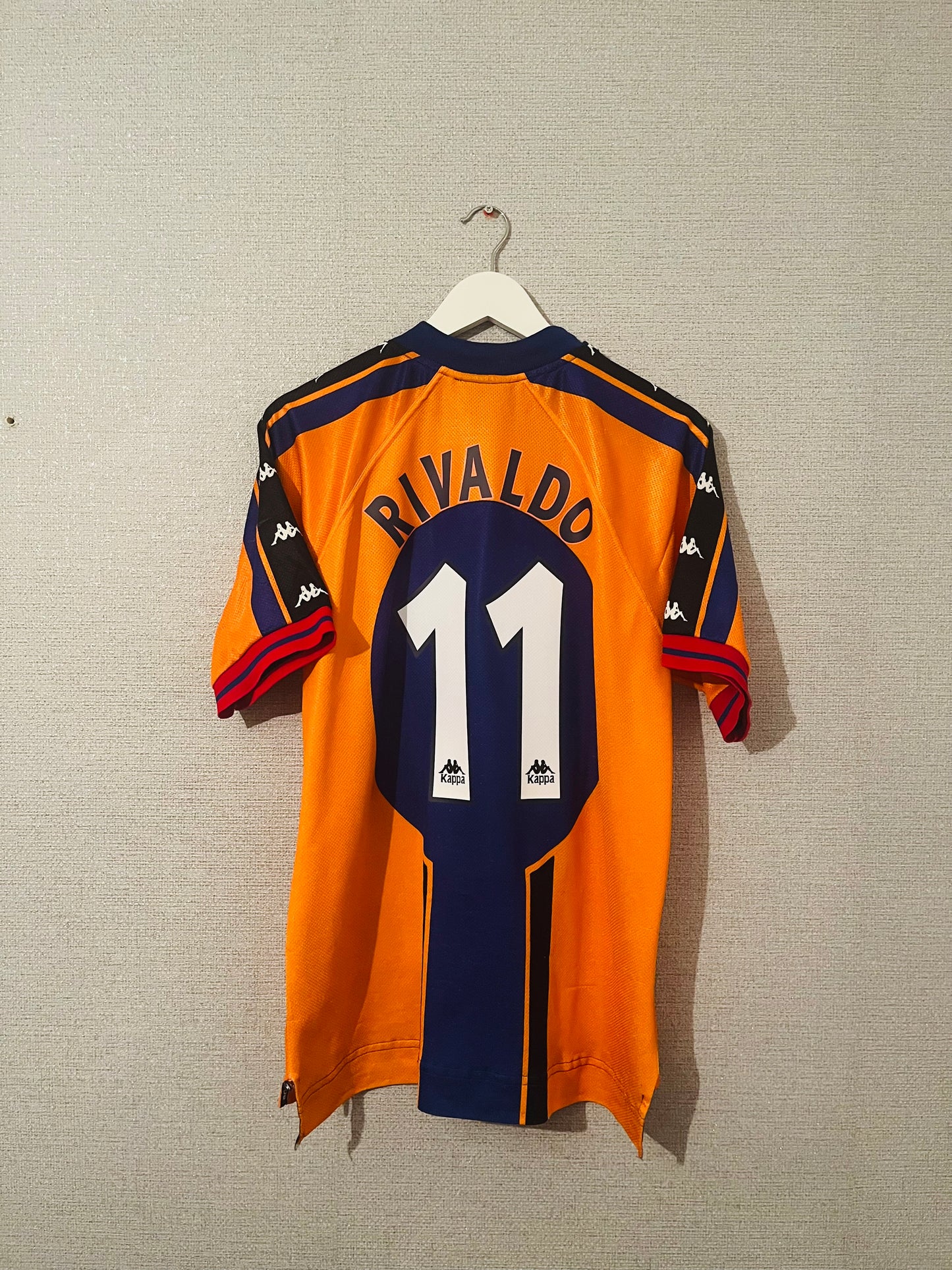 Barcelona away football shirt 1997/98 Rivaldo Large