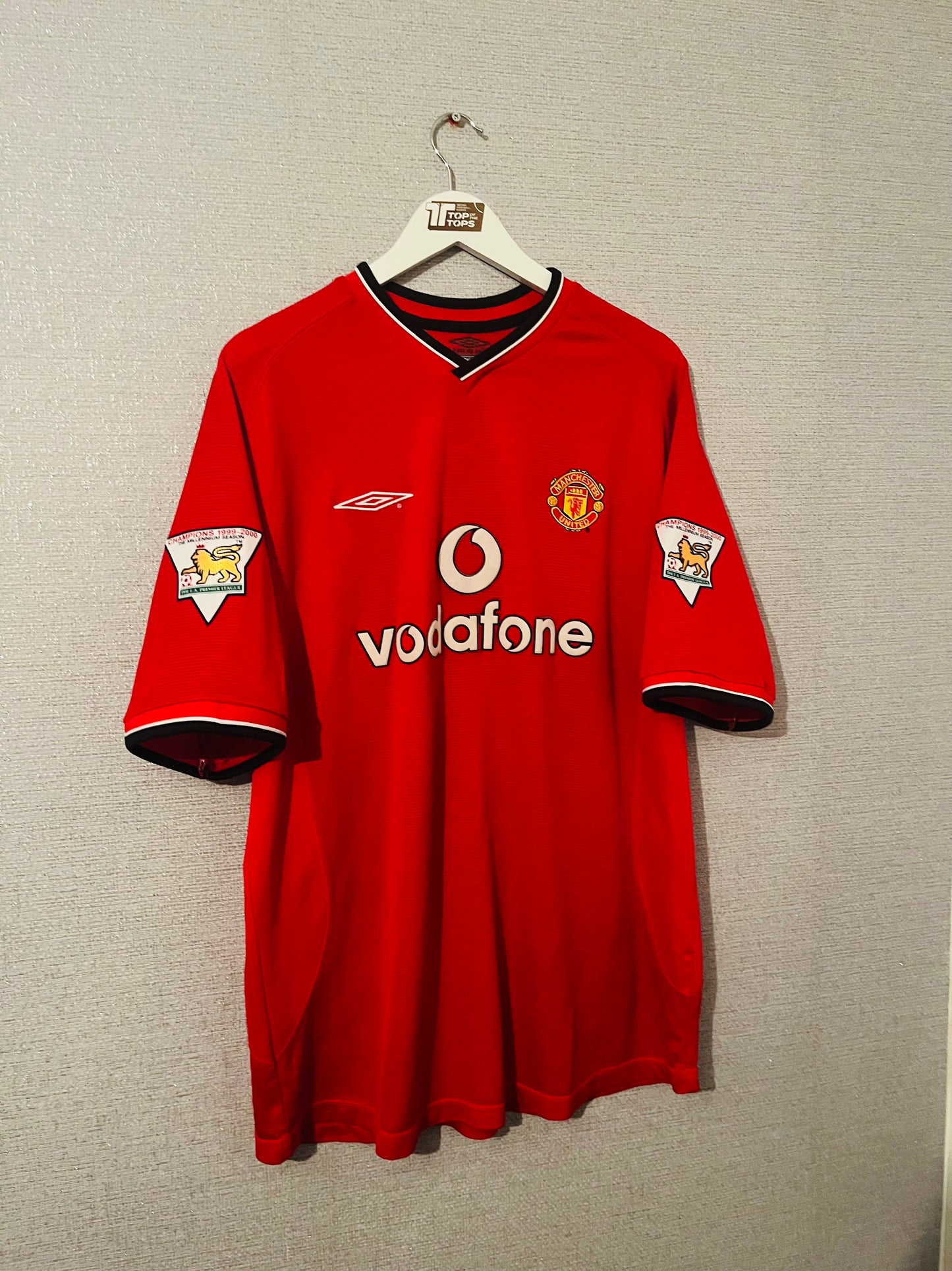 Manchester United home football shirt 2000/01 Beckham XL