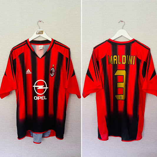 AC Milan home football shirt 2004/05 Maldini Large