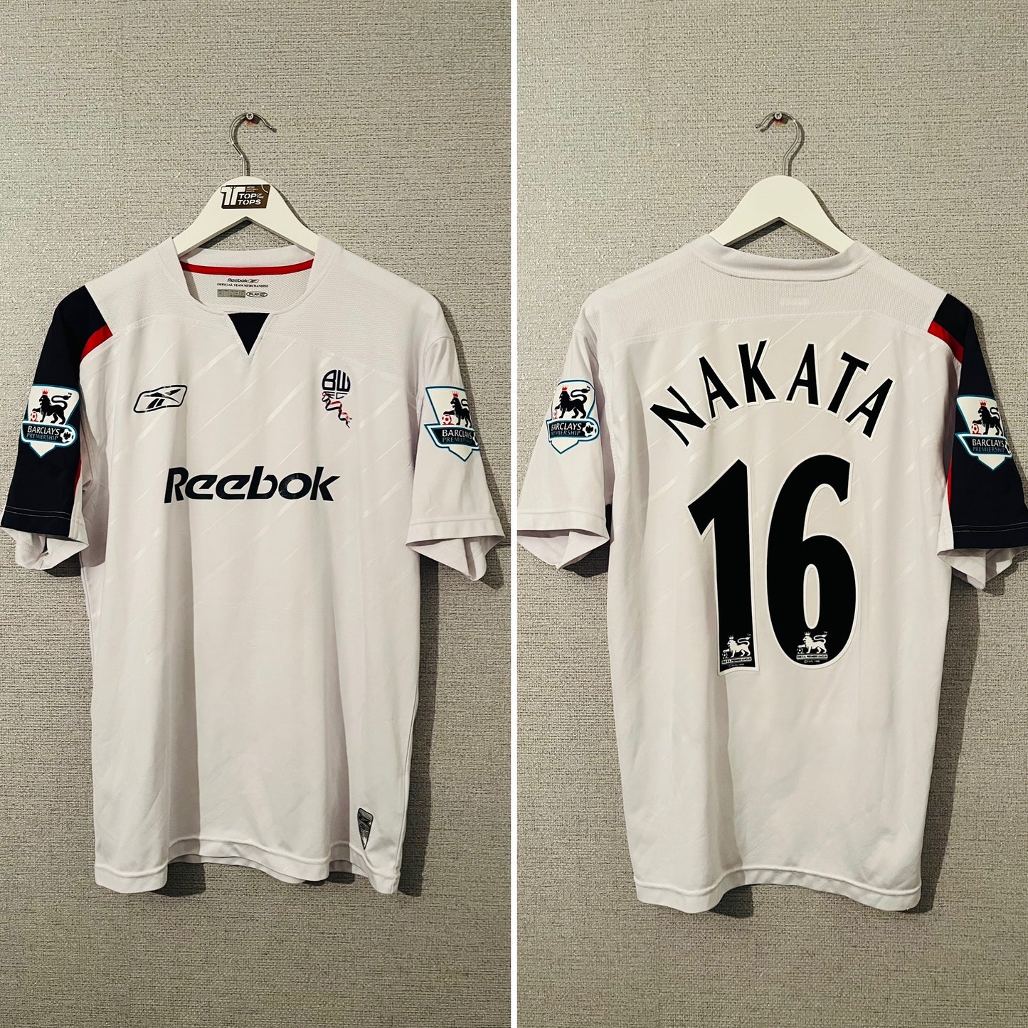 Bolton Wanderers home football shirt 2005/07 Nakata Medium