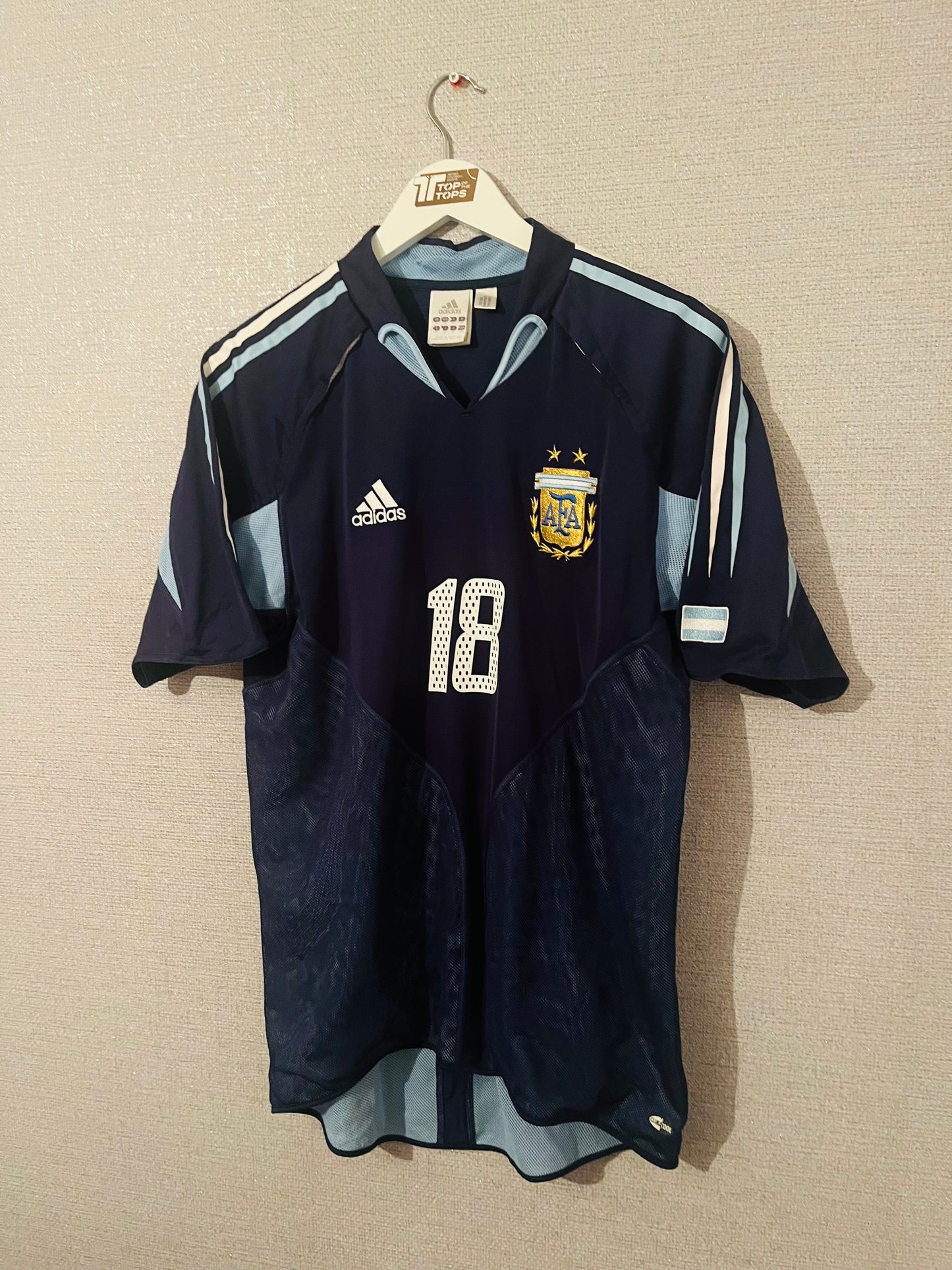 Argentina away football shirt 2004/05 Messi Medium