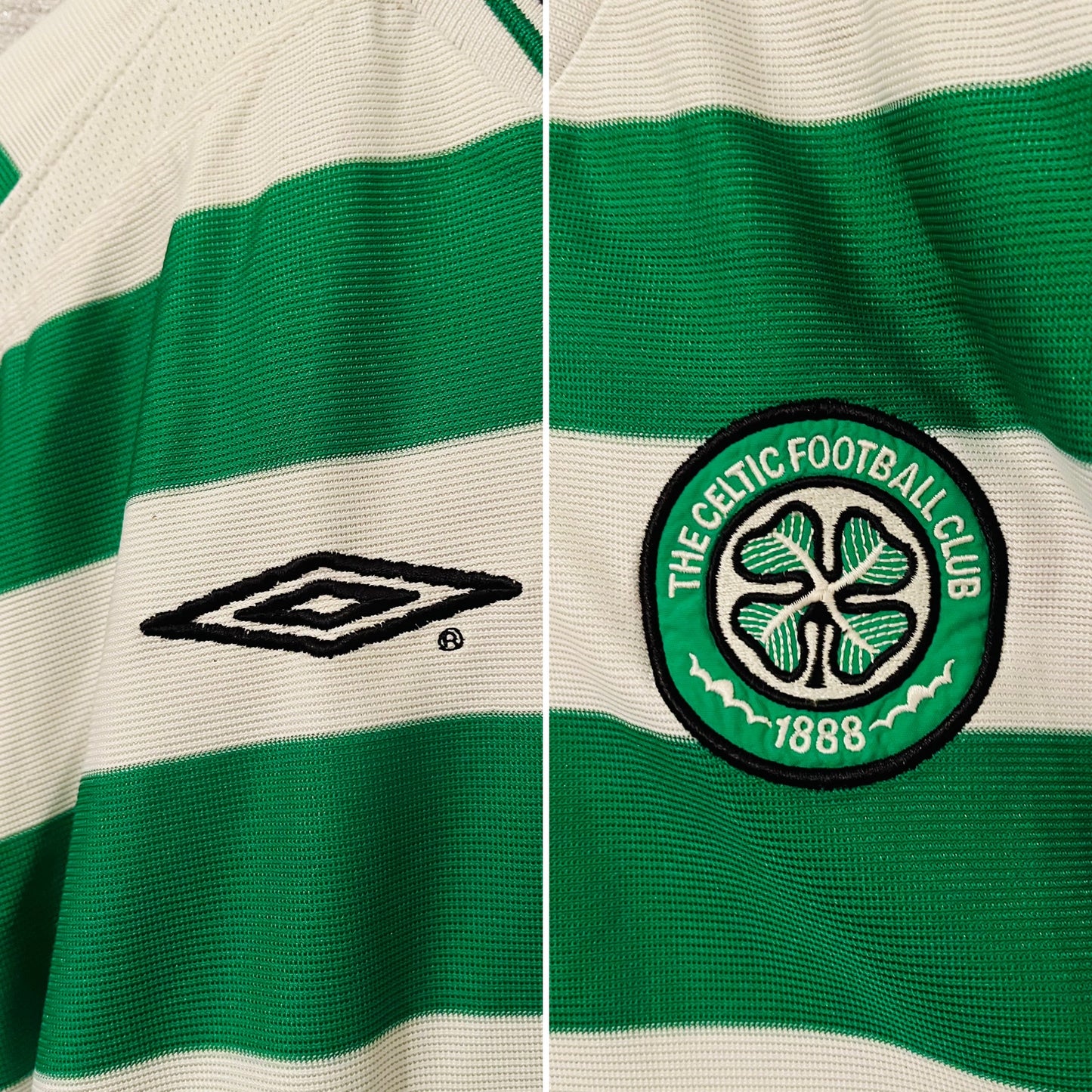Glasgow Celtic home football shirt 2001/03 Larsson XL