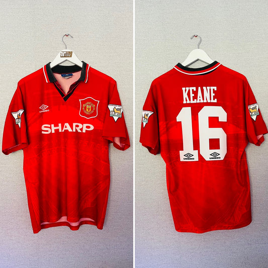 Manchester United home football shirt 1994/95 Keane Medium
