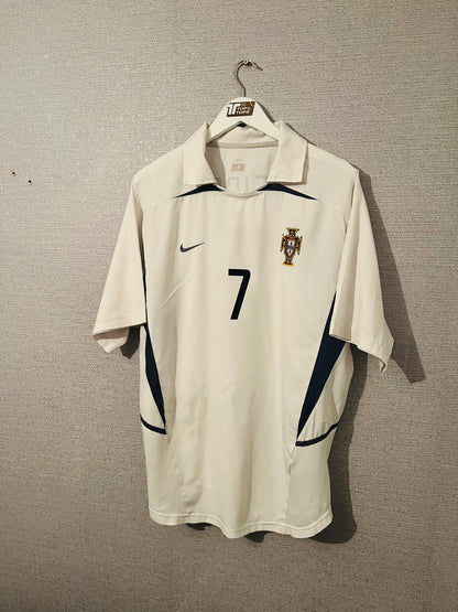 Portugal away football shirt 2002/04 Figo XL