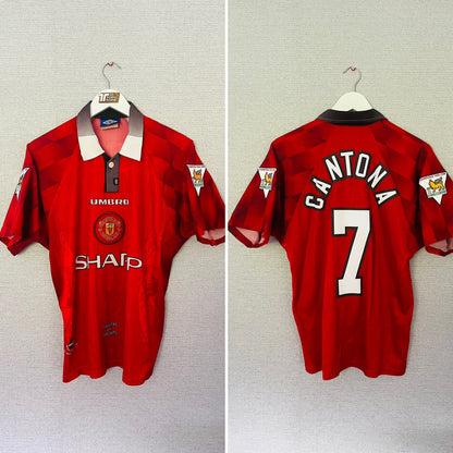 Manchester United home football shirt 1996/97 Cantona Medium
