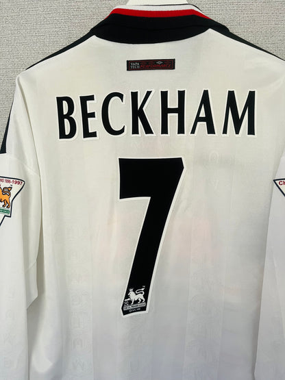 Manchester United away football shirt 1997/98 L/S Beckham XL