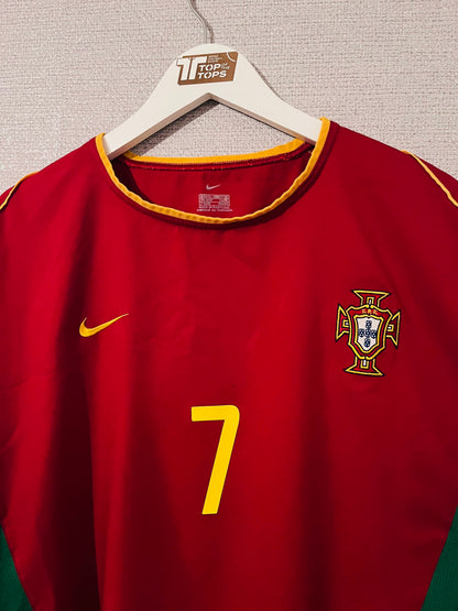 Portugal home football shirt 2002/04 Figo XL