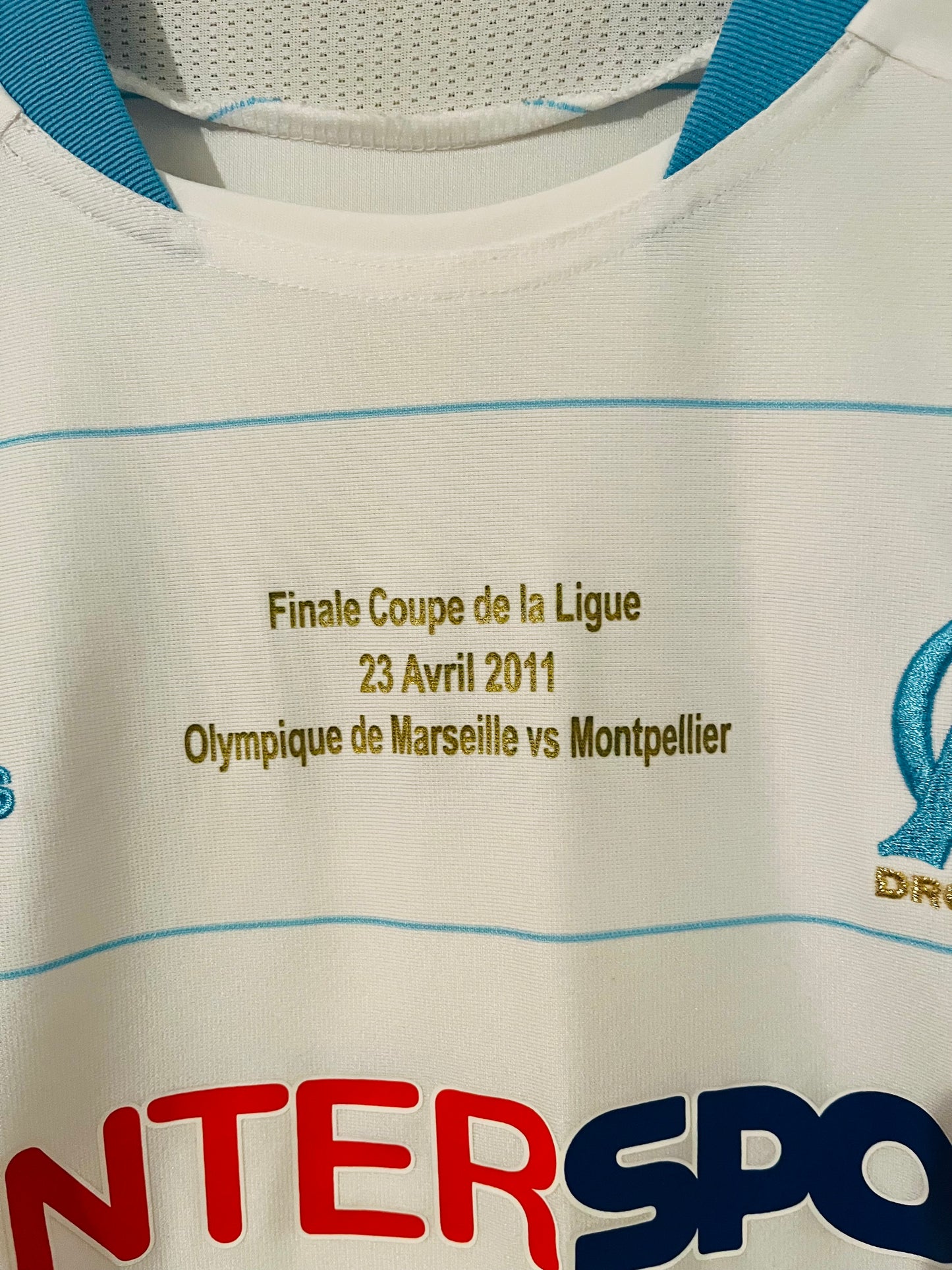 Olympique Marseille home cup final football shirt 2010/11 Taiwo Large