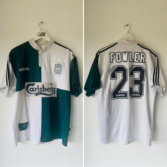 Liverpool away football shirt 1995/96 Fowler XL