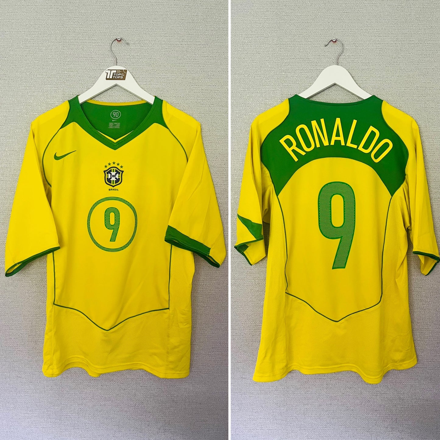 Brazil home football shirt 2004/06 Ronaldo XL