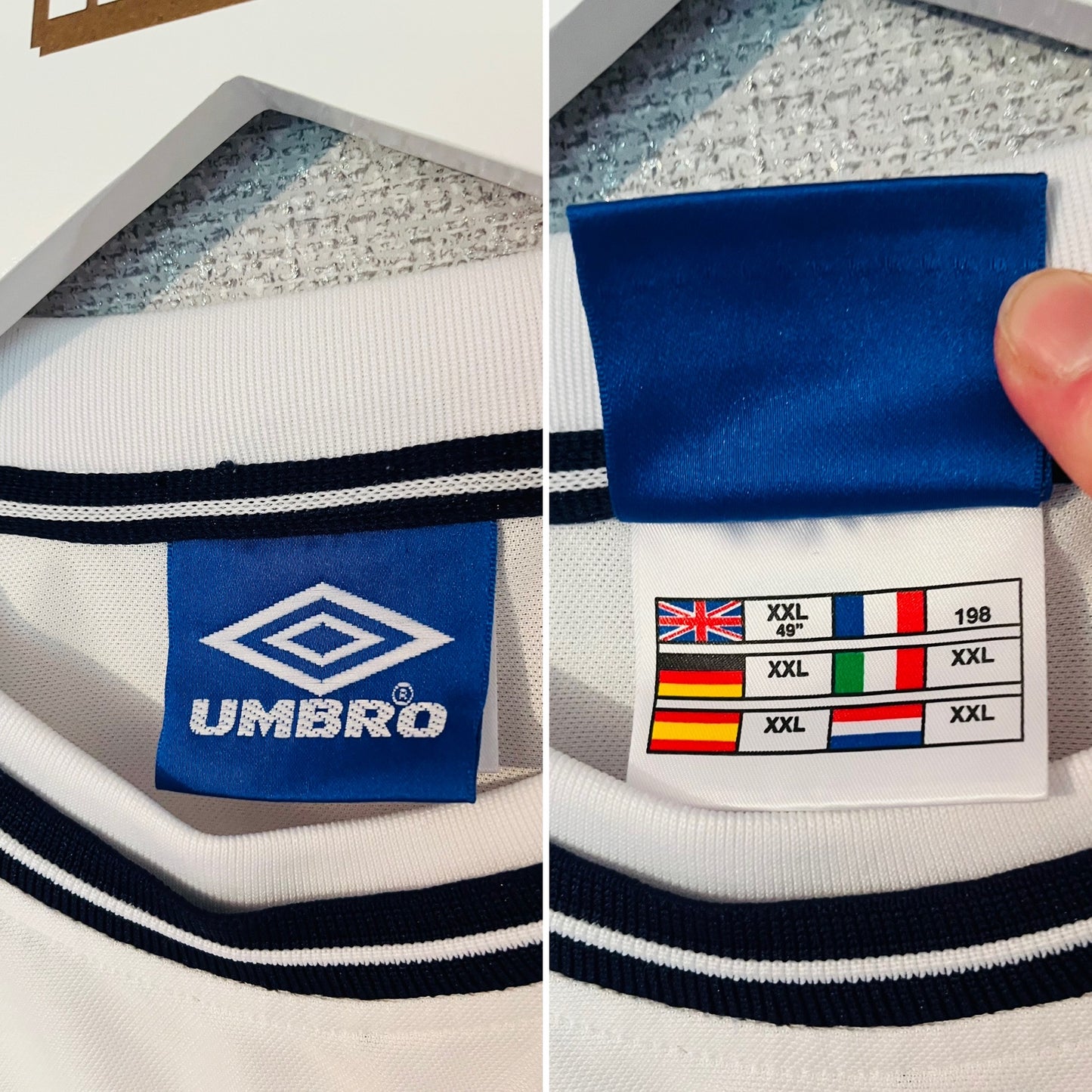 England home football shirt Euro 2000 Beckham XXL