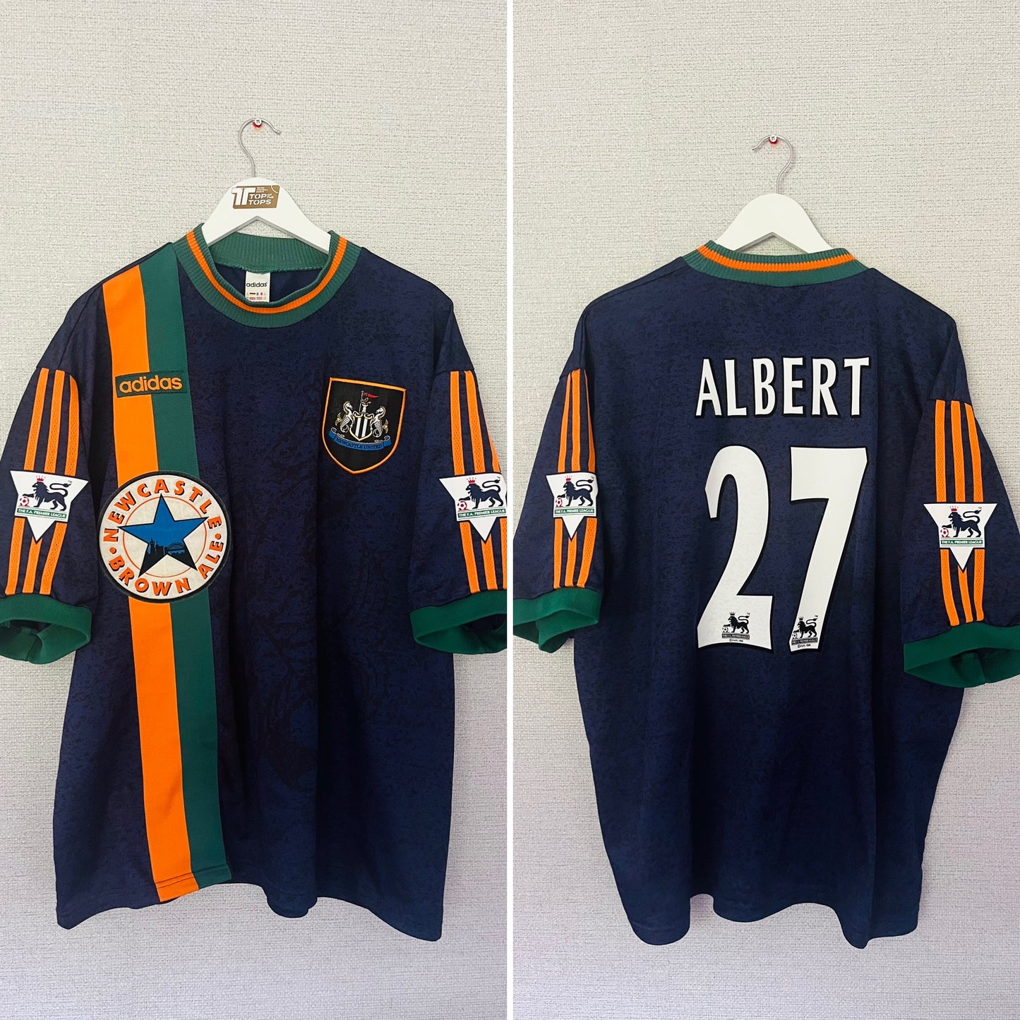 Newcastle United away football shirt 1997/98 Albert XXL