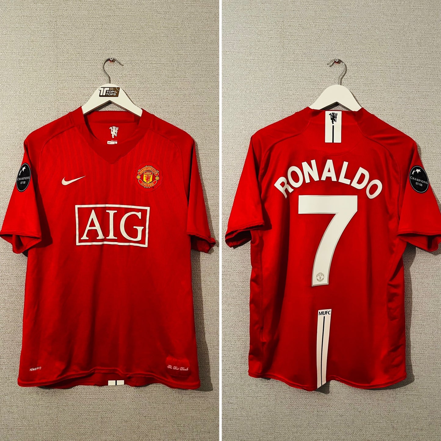 Manchester United home football shirt 2008/09 CR7 Large