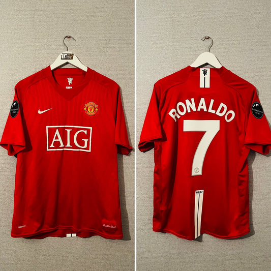 Manchester United home football shirt 2008/09 CR7 Large