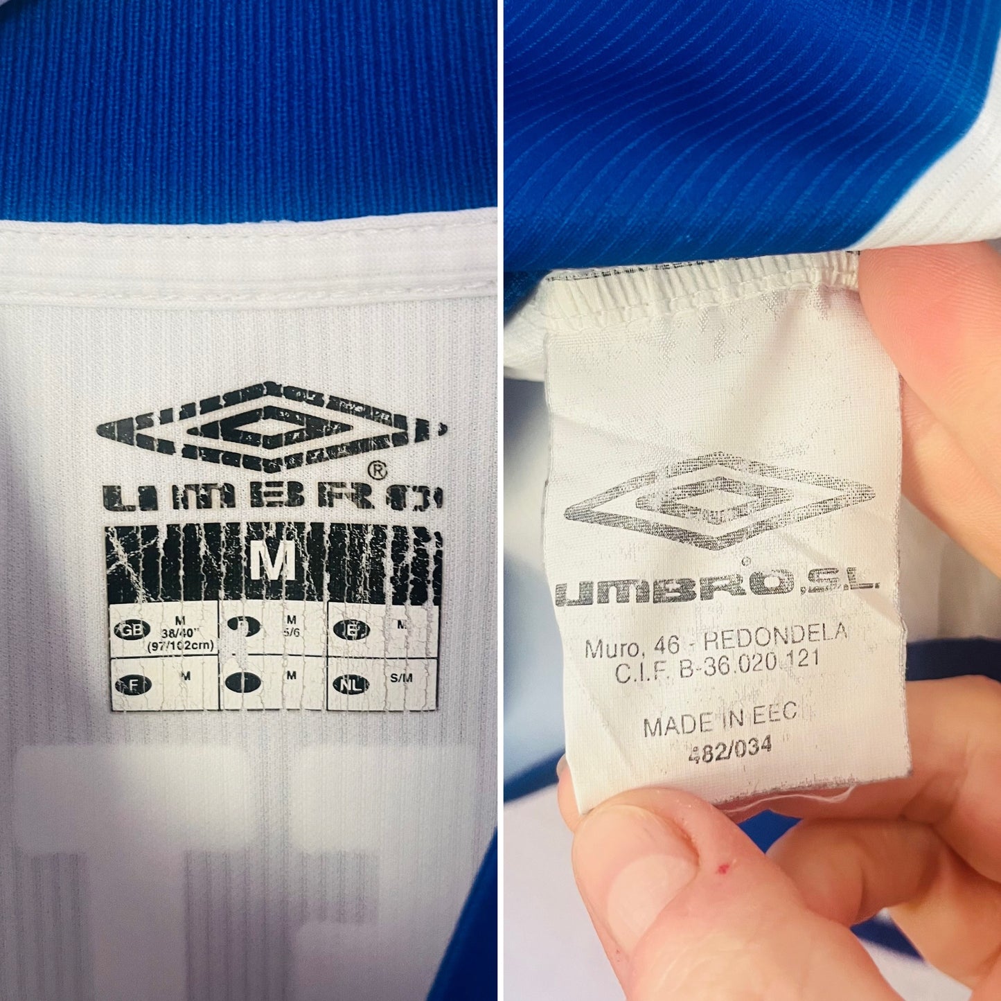 Espanyol home football shirt 2003/04 Pochettino Medium