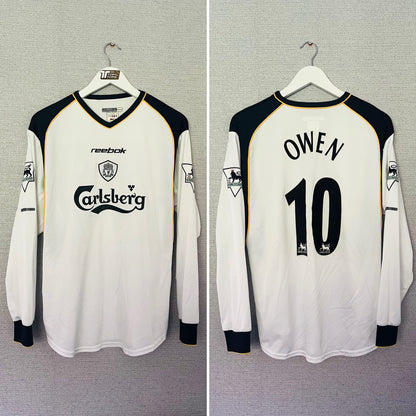 Liverpool away football shirt 2001/03 Owen Medium