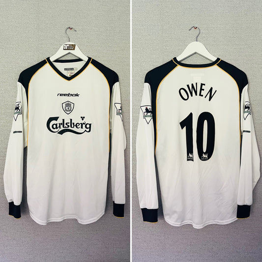 Liverpool away football shirt 2001/03 Owen Medium