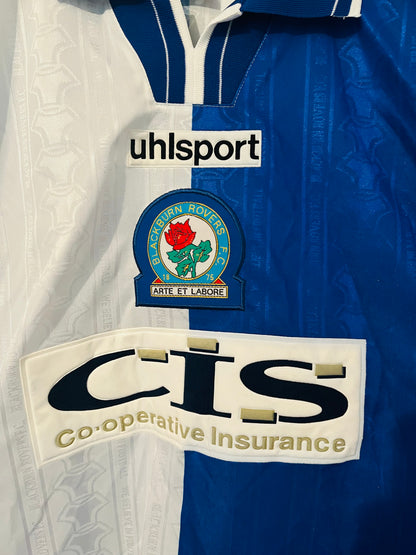 Blackburn Rovers home football shirt 1998/2000 Flitcroft Large
