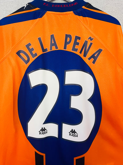Barcelona away football shirt 1997/98 De La Pena XXL