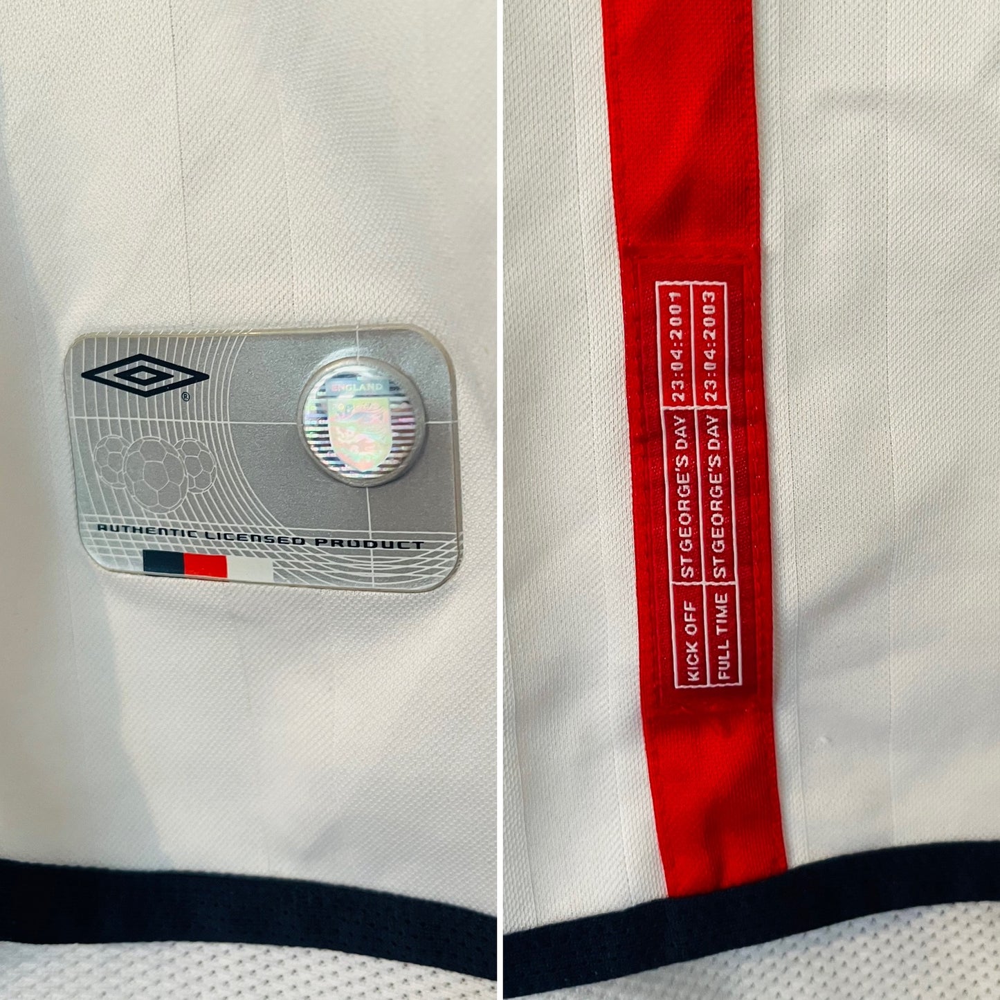 England home football shirt        W/C 2002 Beckham XL