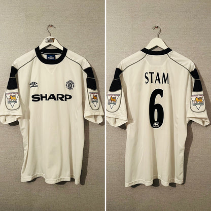 Manchester United away football shirt 1999/2000 Stam XL