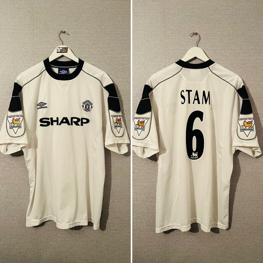 Manchester United away football shirt 1999/2000 Stam XL