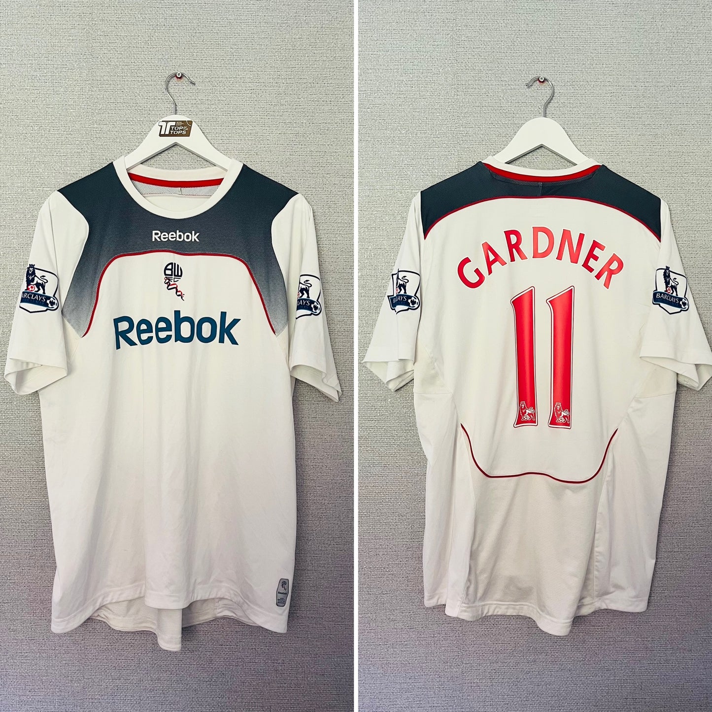 Bolton Wanderers home football shirt 2008/09 Gardner Large