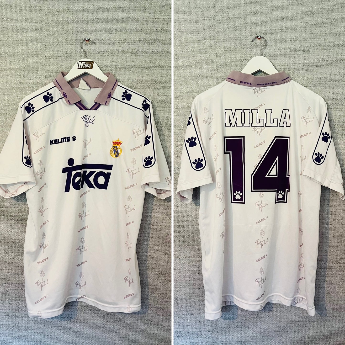 Real Madrid home football shirt 1994/96 Milla XL