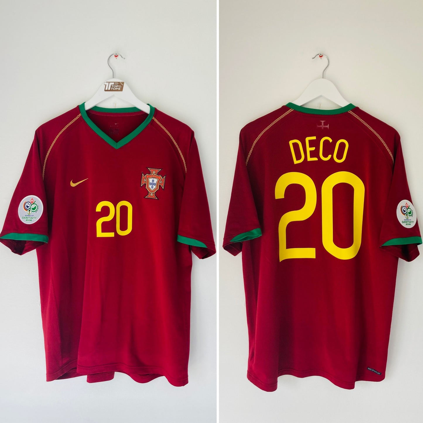 Portugal home football shirt     W/C 2006 Deco XL