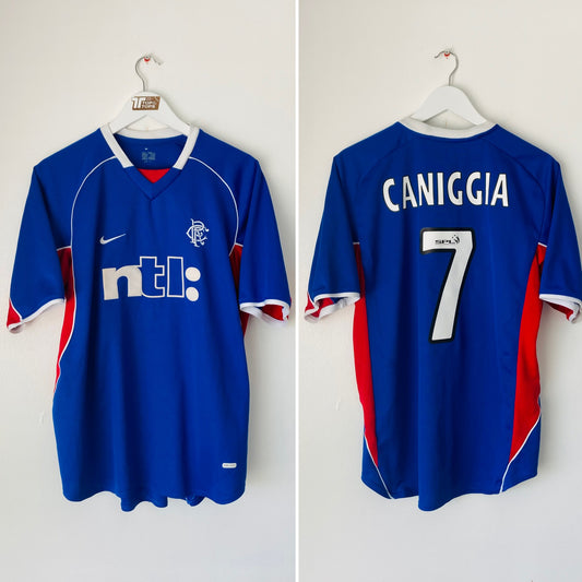 Rangers home football shirt 2001/02 Caniggia Large