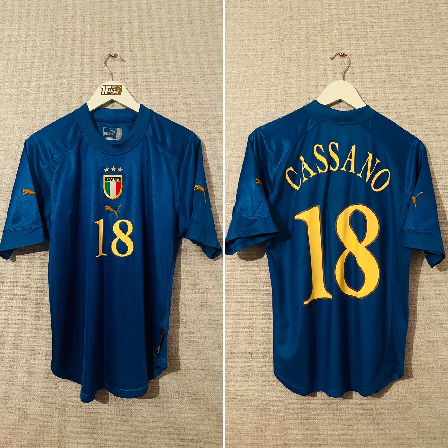 Italy home football shirt 2004/05 Cassano Medium