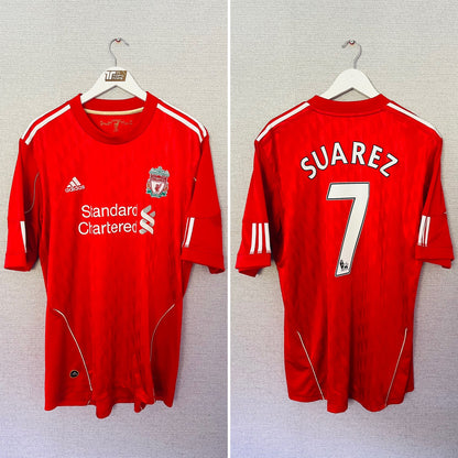 Liverpool home football shirt 2010/12 Suarez XL