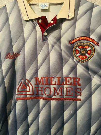Heart of Midlothian Hearts away football shirt 1990/91 Large