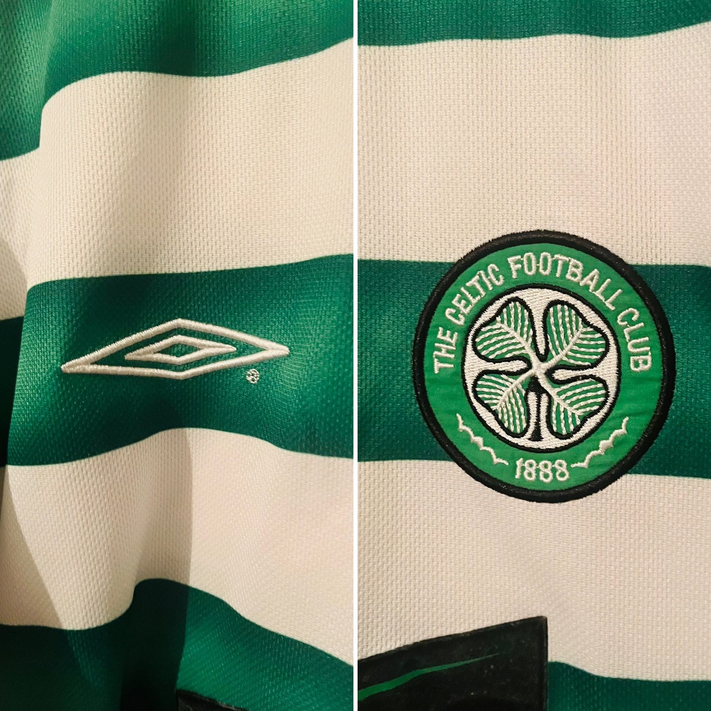 Glasgow Celtic home football shirt 2003/04 Larsson Large