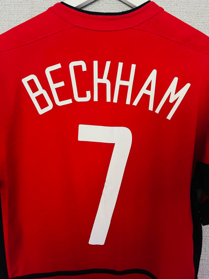 Manchester United home football shirt 2002/03 Beckham Small