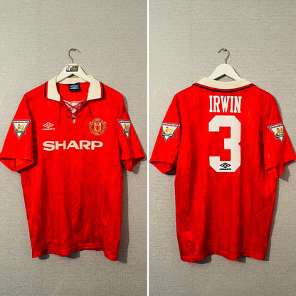 Manchester United home football shirt 1993/94 Irwin Large