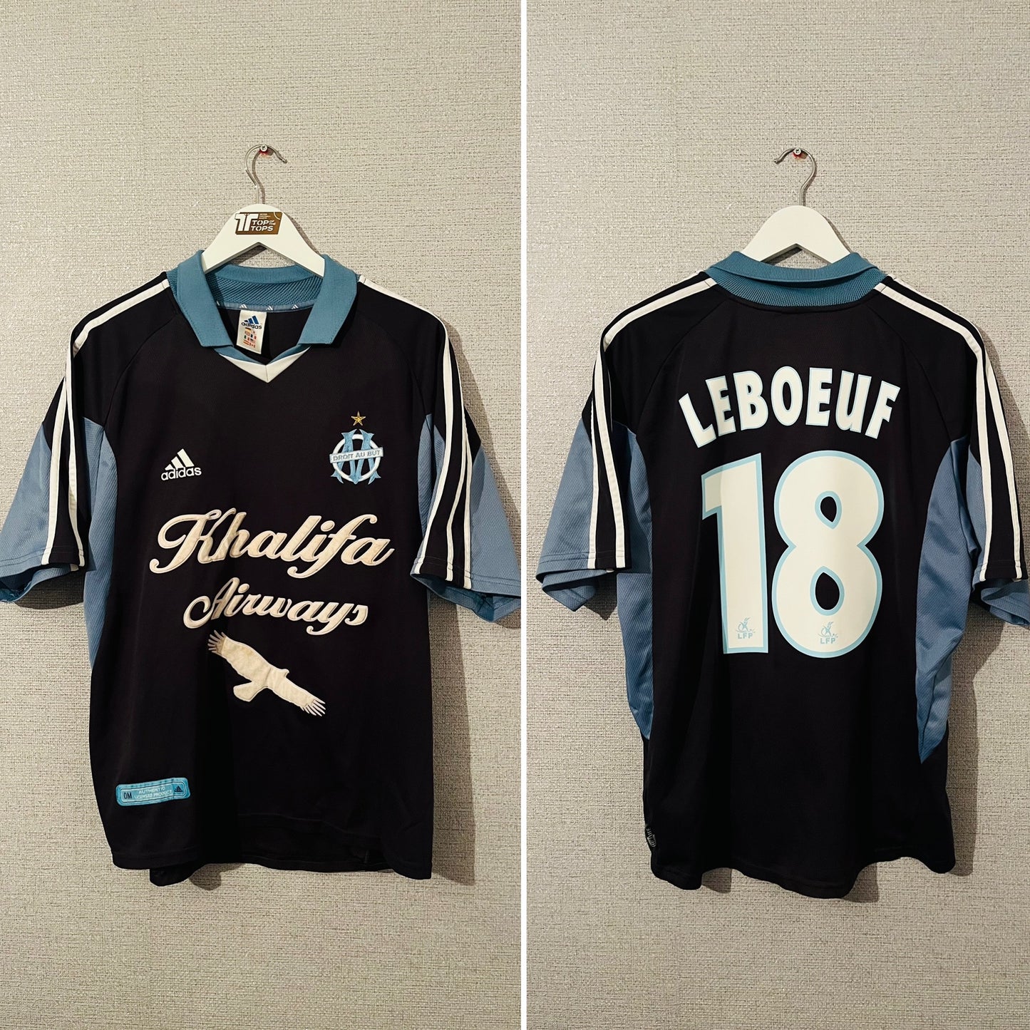 Marseille away football shirt 2001/02 Le Boeuf Large