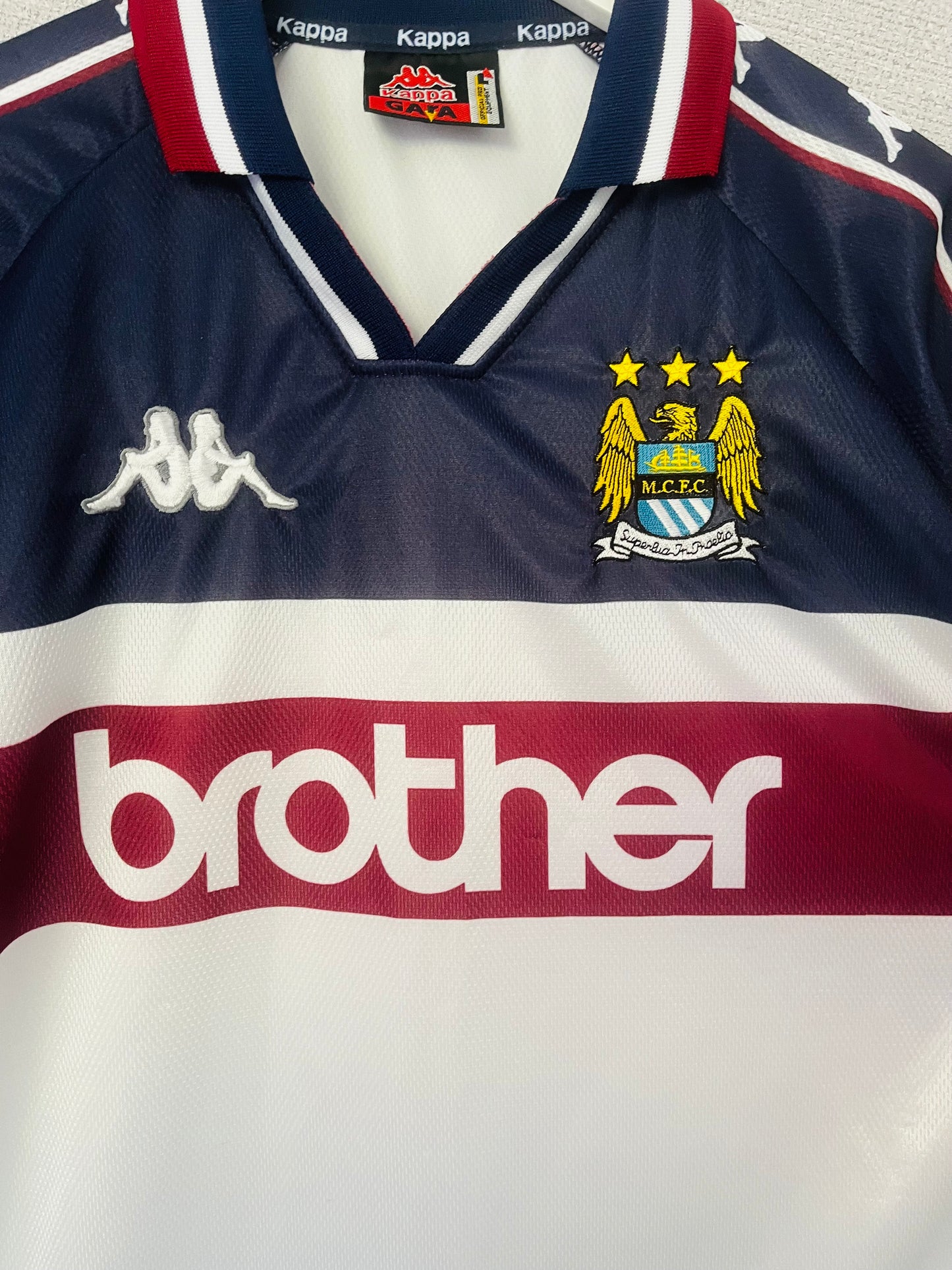 Manchester City away football shirt 1997/98 Large