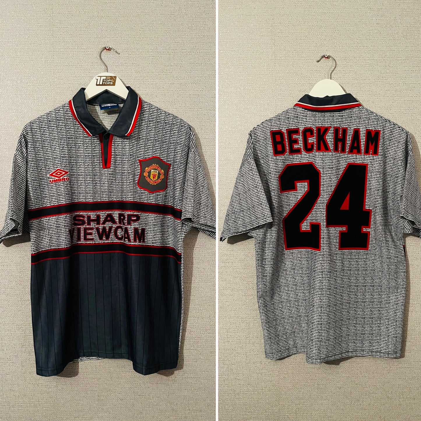 Manchester United away football shirt 1995/96 Beckham Medium
