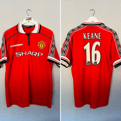 Manchester United home football shirt 1998/2000 Keane Large