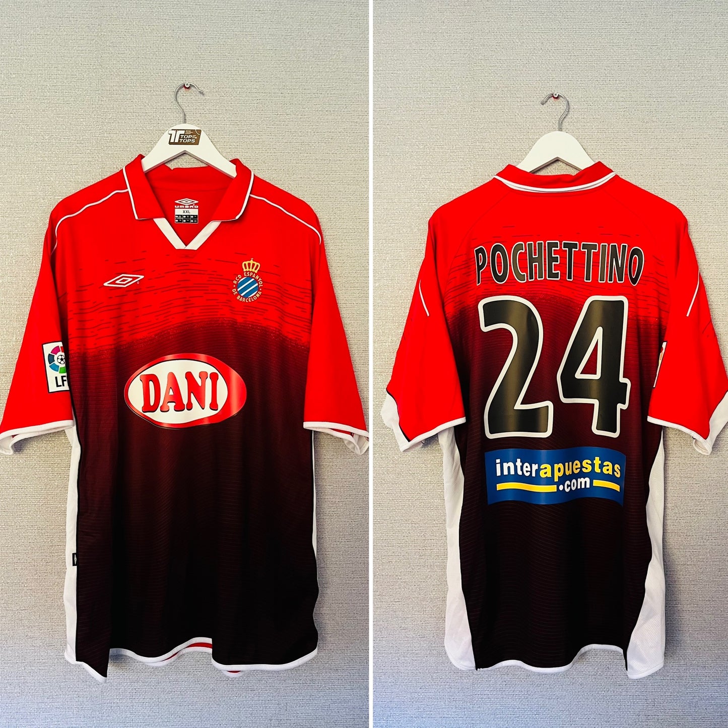 Espanyol away football shirt 2003/04 Pochettino XXL