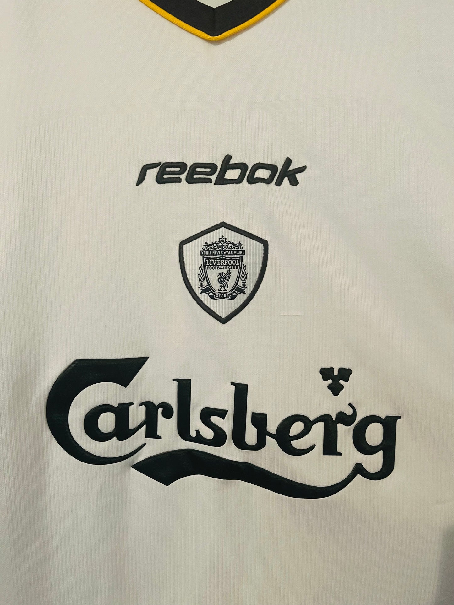 Liverpool away football shirt 2001/03 Baros Large