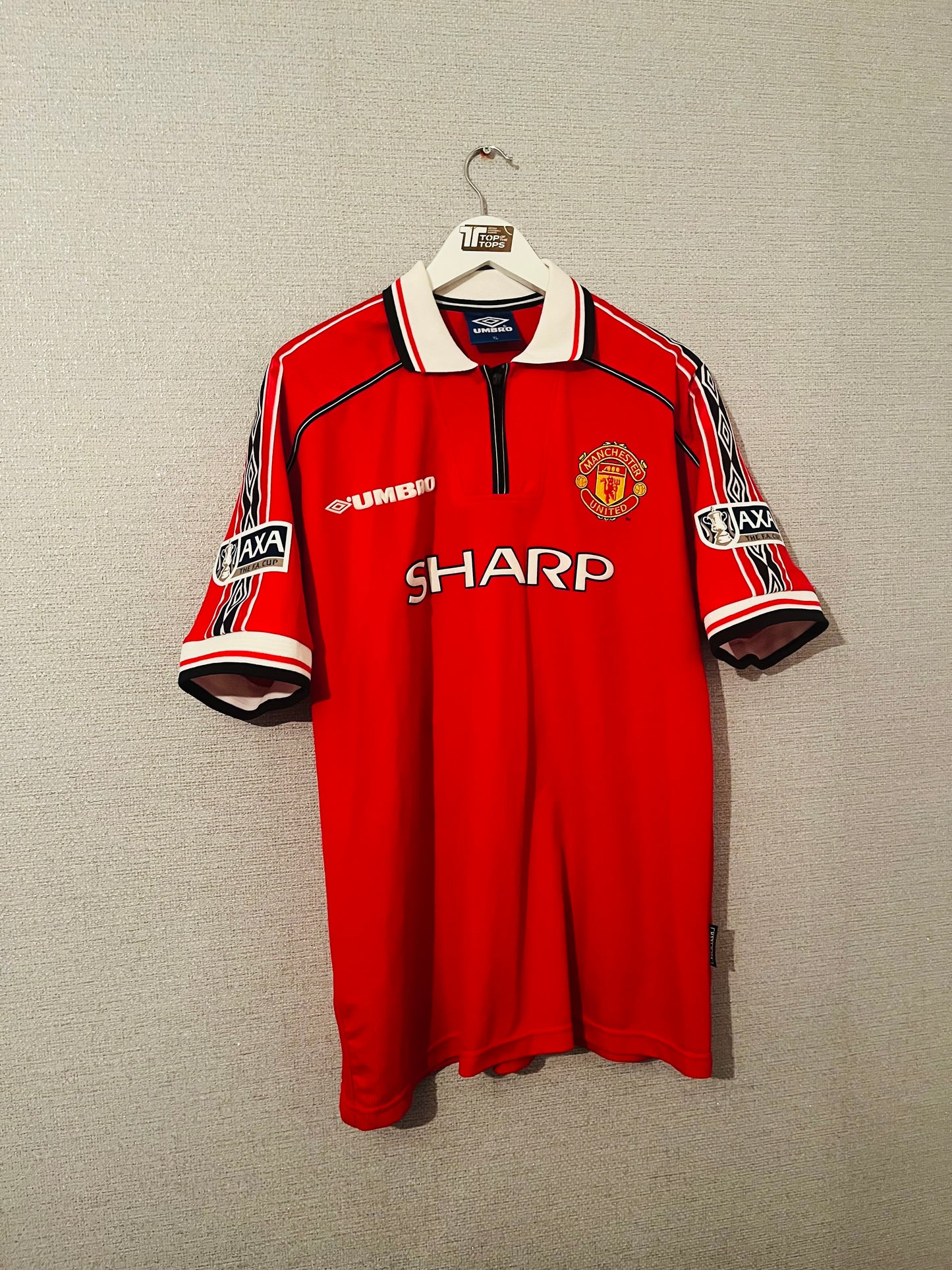 Manchester United home football shirt 1998/99 Keane XL