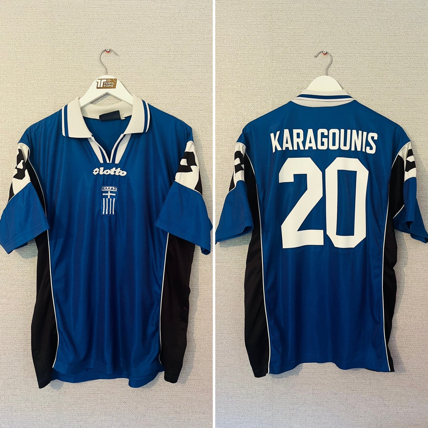 Greece home football shirt 2000/01 Karagounis Large
