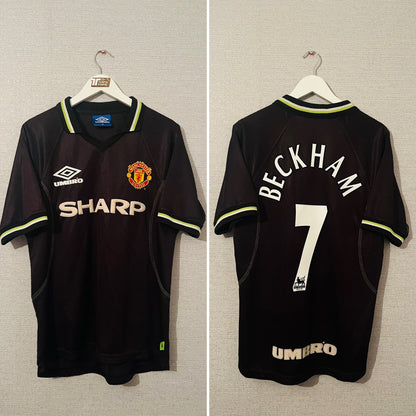 Manchester United third football shirt 1998/99 Beckham Medium