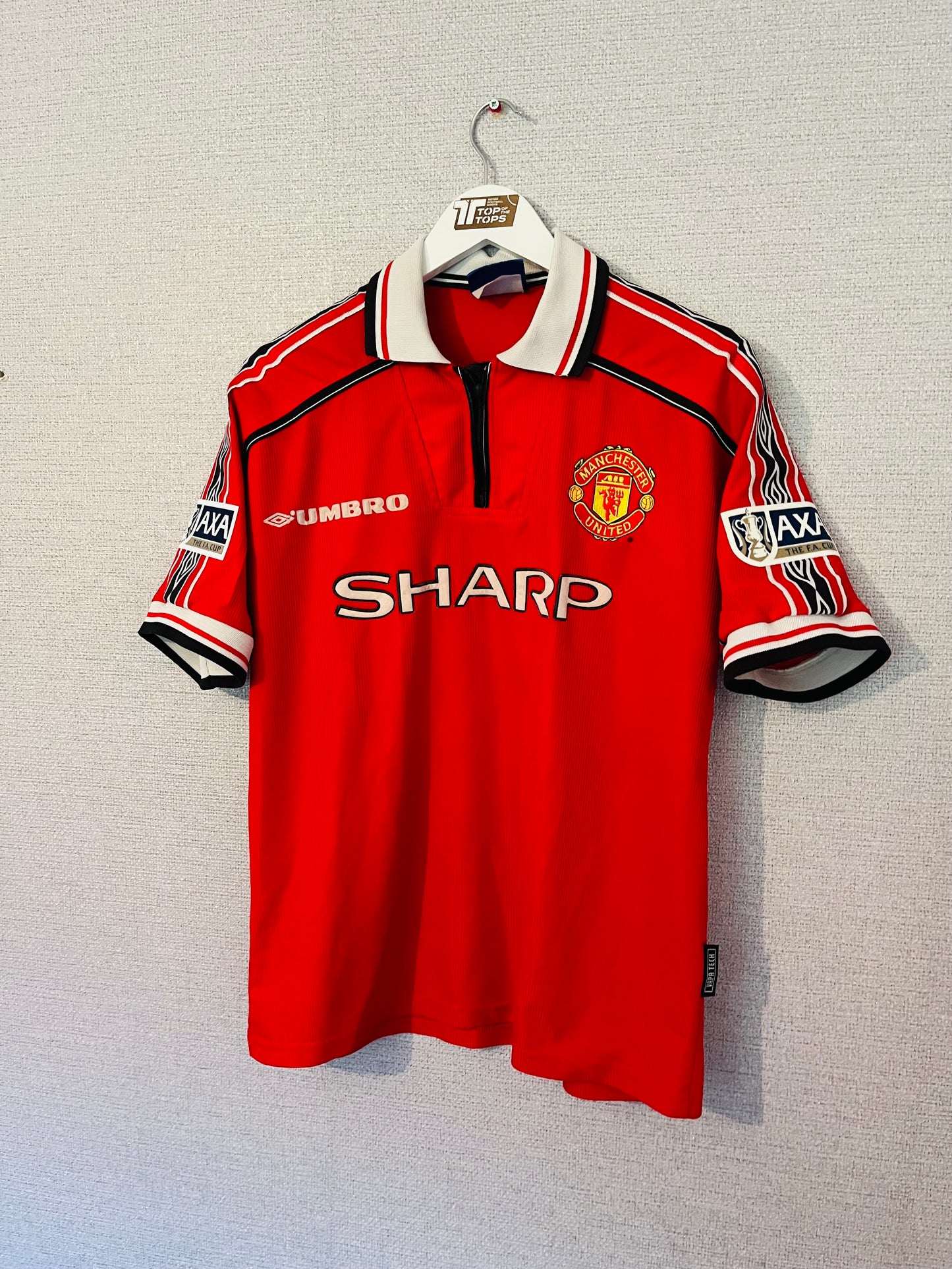 Manchester United home football shirt 1998/99 Beckham Medium